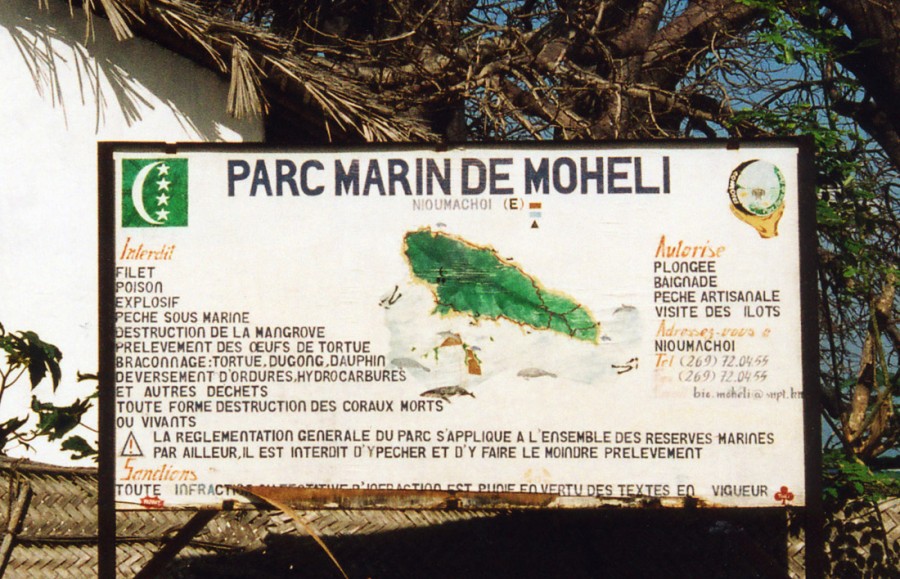 Règlement du parc marin de Mohéli